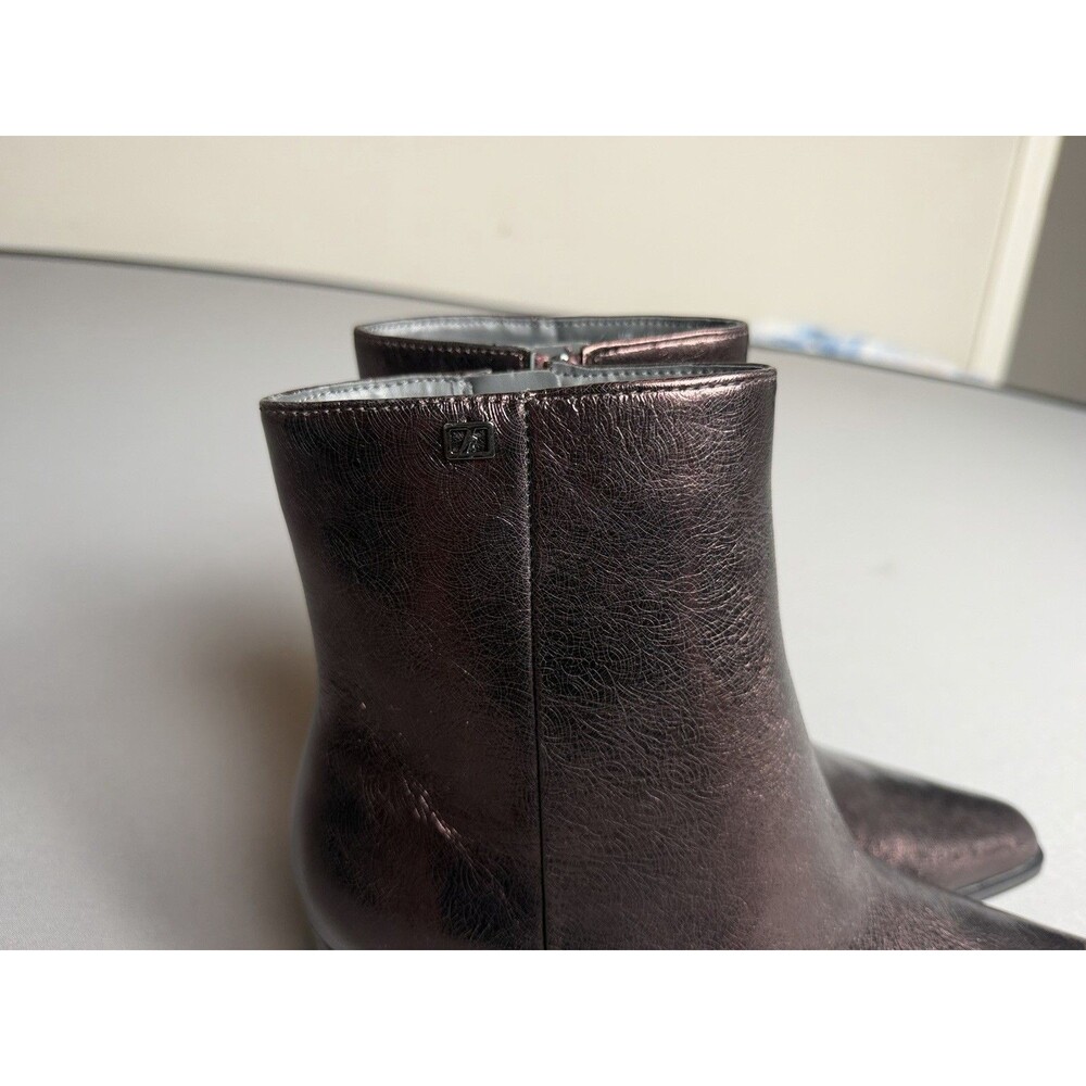 Franco Sarto L-Vivian Metallic Western Ankle Boots Bronze Leather NEW Size 7.5 - Picture 7 of 16